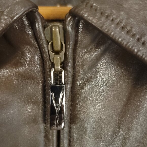 Leather Jacket Women's Large? Brown Zip Front Hand Painted Horses Modified - Picture 10 of 16